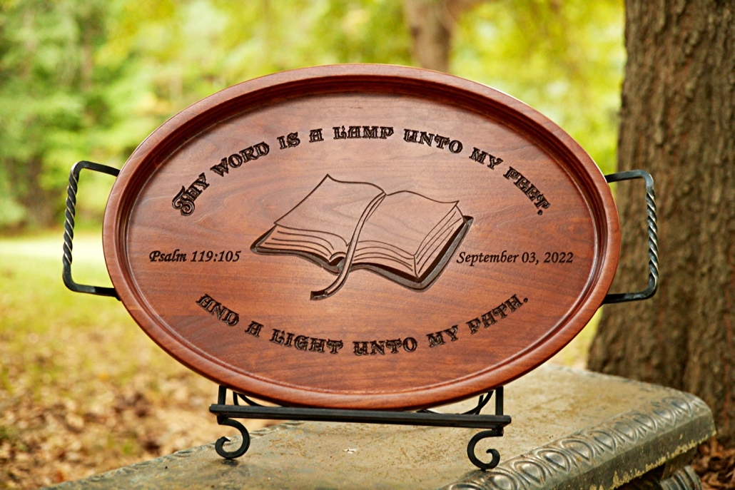 Psalm Thy Word Oval Serving Tray